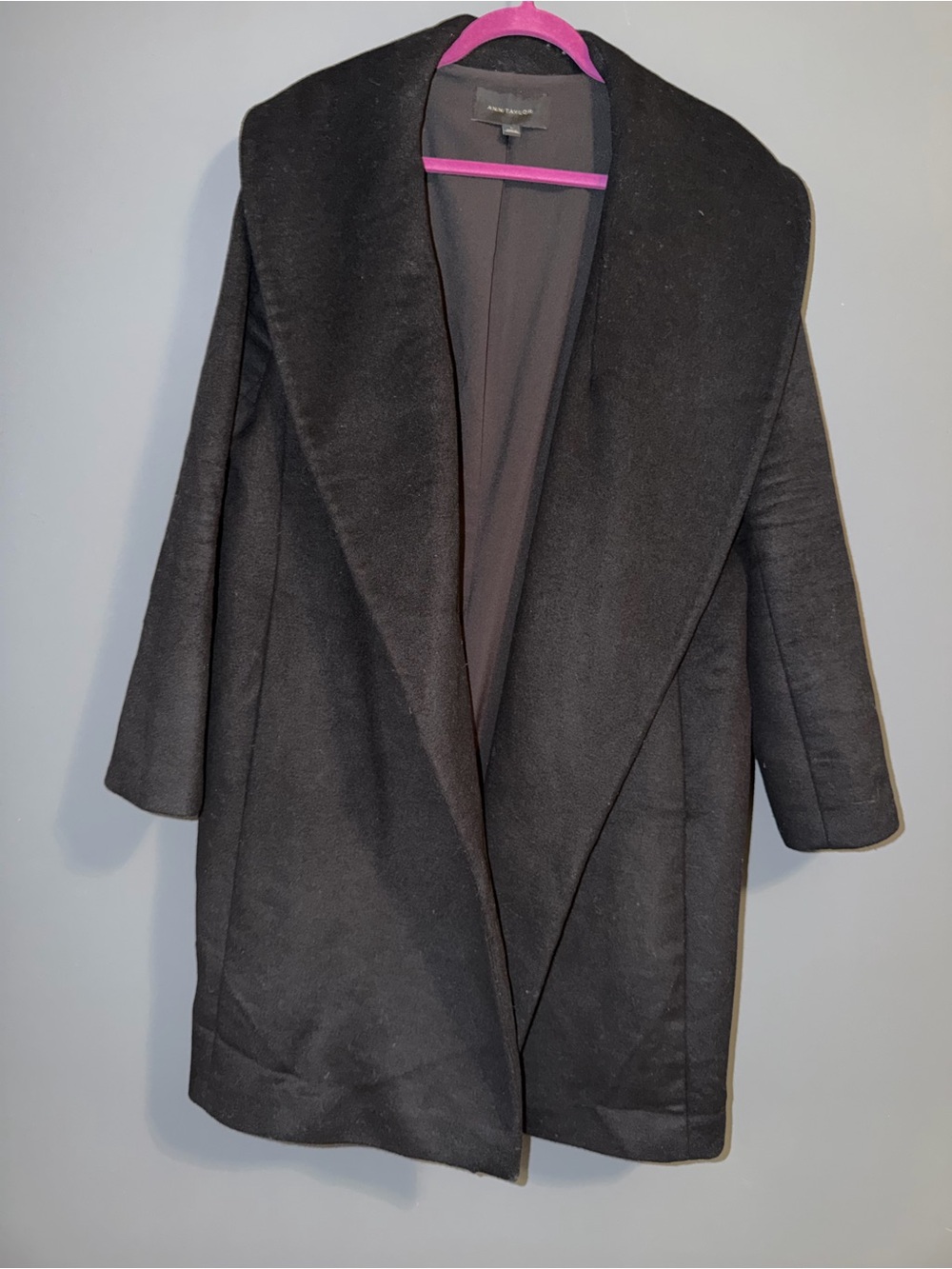 Ann Taylor Shawl Collar Wrap Coat in black
